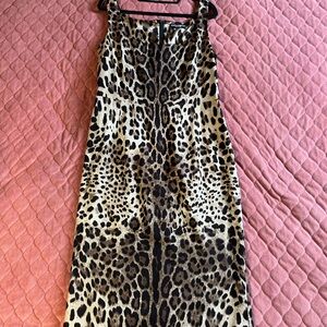 Dolce&Gabbana Leopard Print Sleeveless Silk Dress